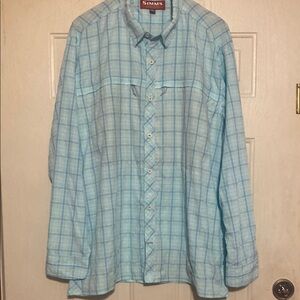 Simms Blue Casual Button Down Shirt‎